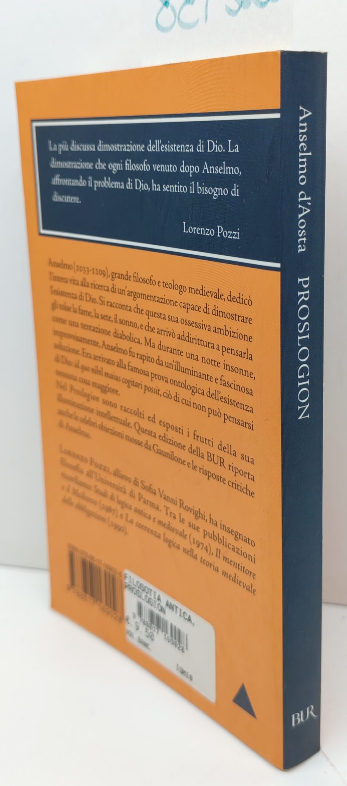 Lorenzo Pozzi Anselmo d'Aosta Proslogion BUR Rizzoli 7° edizione 2007
