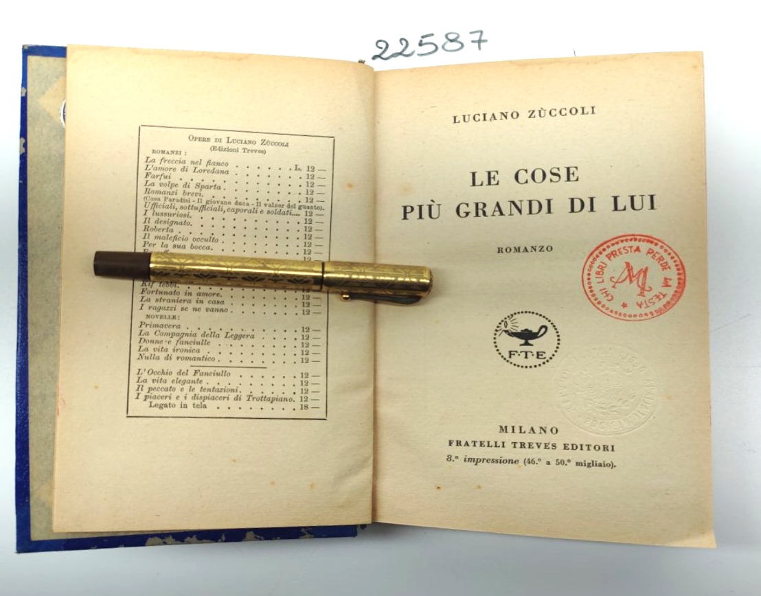 Luciano Zuccoli Le cose più grandi di lui romanzo Treves …