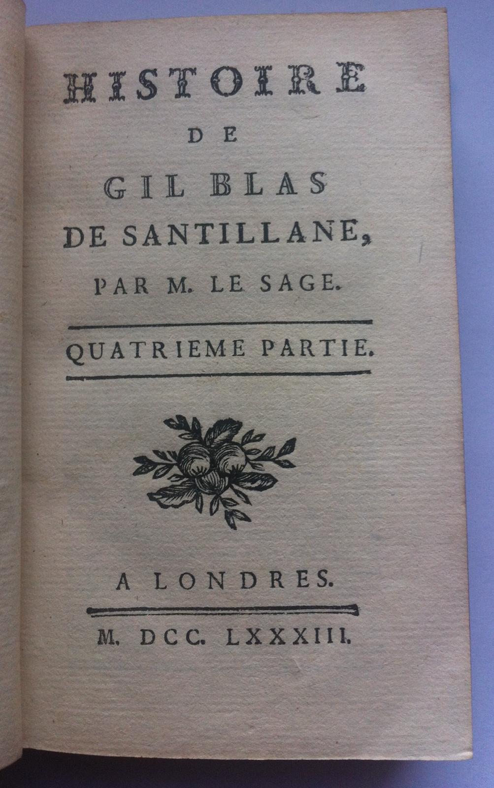 M. Le Sage-Histoire De Gil Blas De Santillane- Quatrieme Partie …