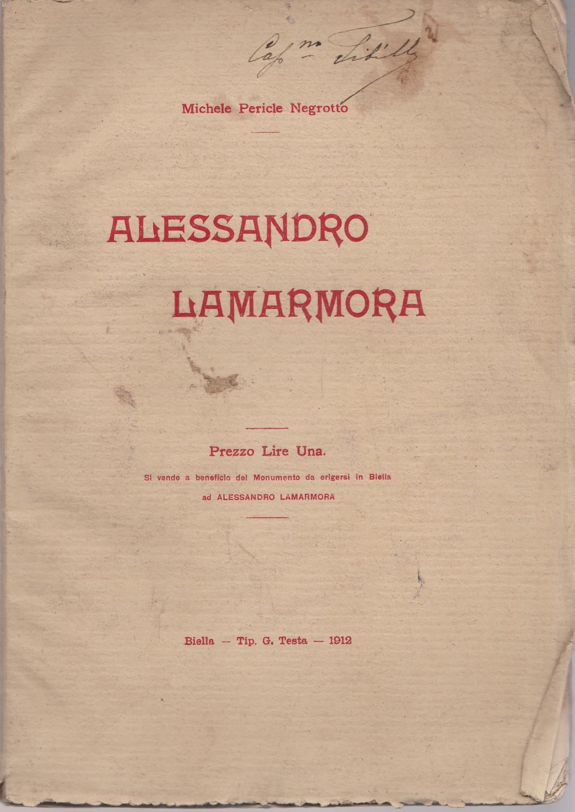 M. P. Negrotto Alessandro Lamarmora Biella 1912