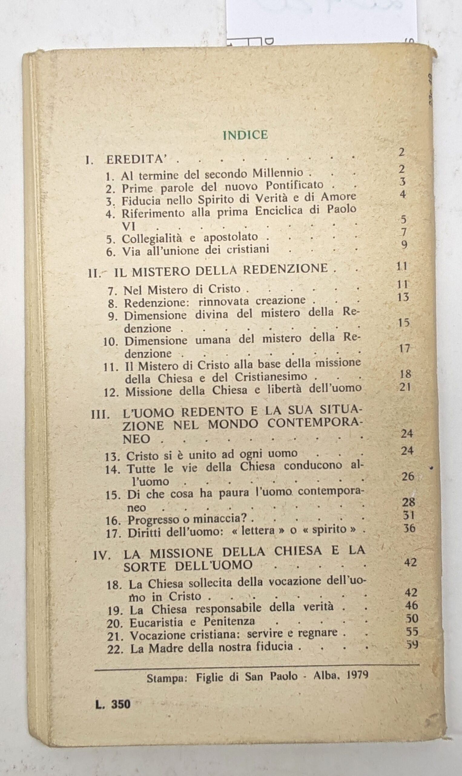 Magistero n. 49 Redemptor hominis lettera enciclica di Giovanni Paolo …