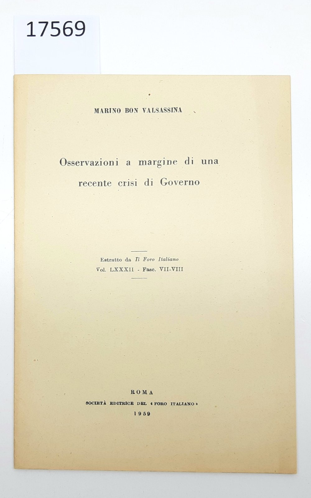Marino Bon Valsassina Osservazioni a margine di una recente crisi …