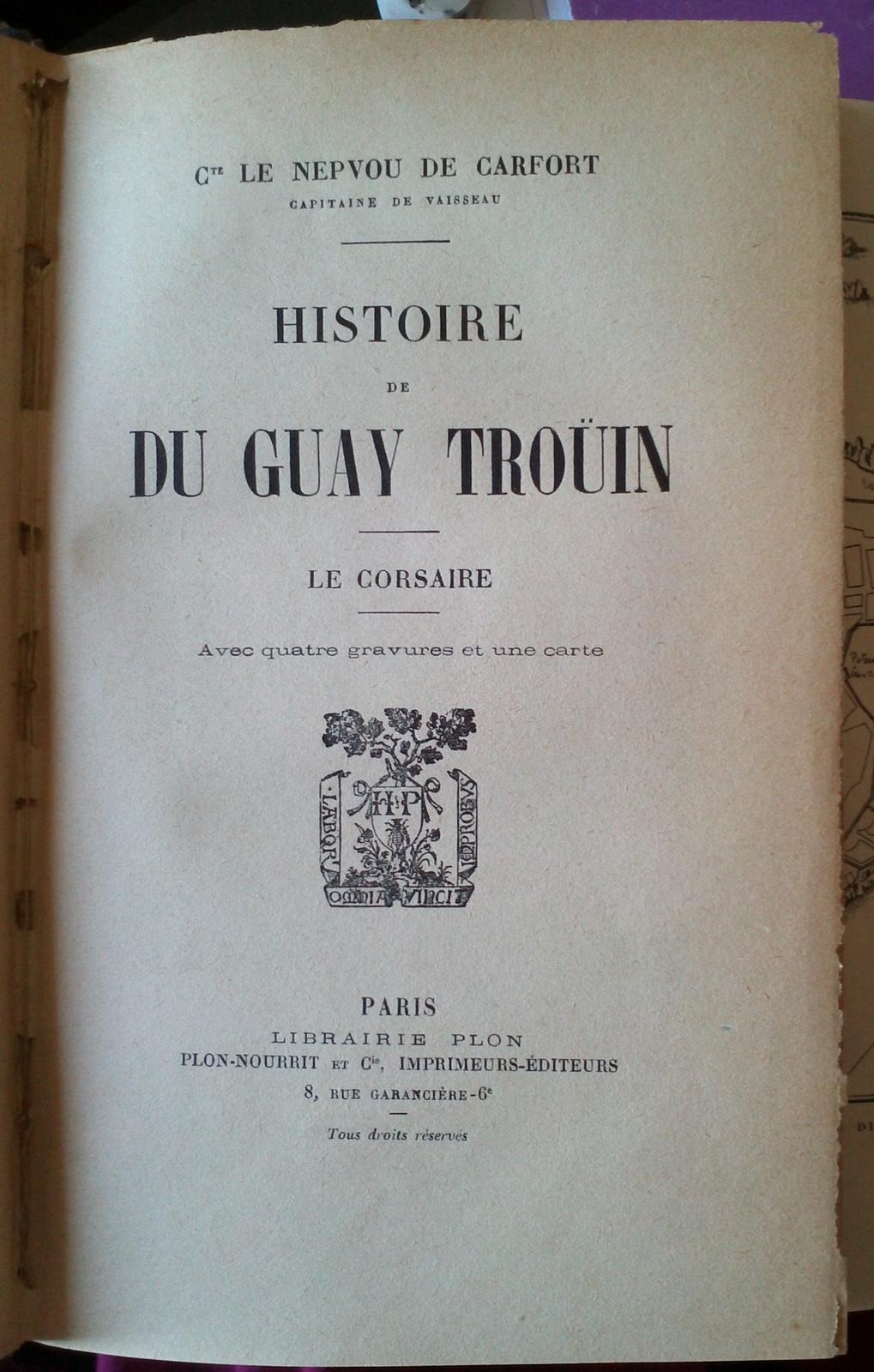Nepvou De Carfort-Histoire De Du Guay Trouin Le Corsaires -Paris …