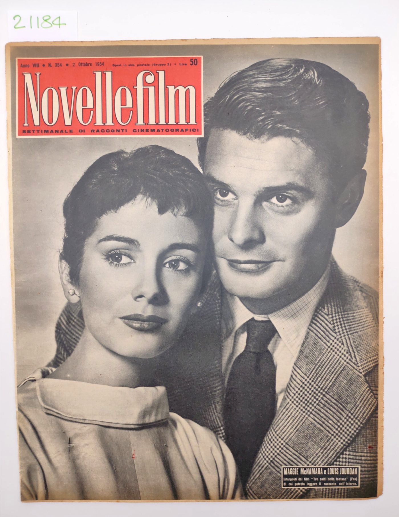 Novelle film numero 354 2 ottobre 1954 Maggie McNamara e …