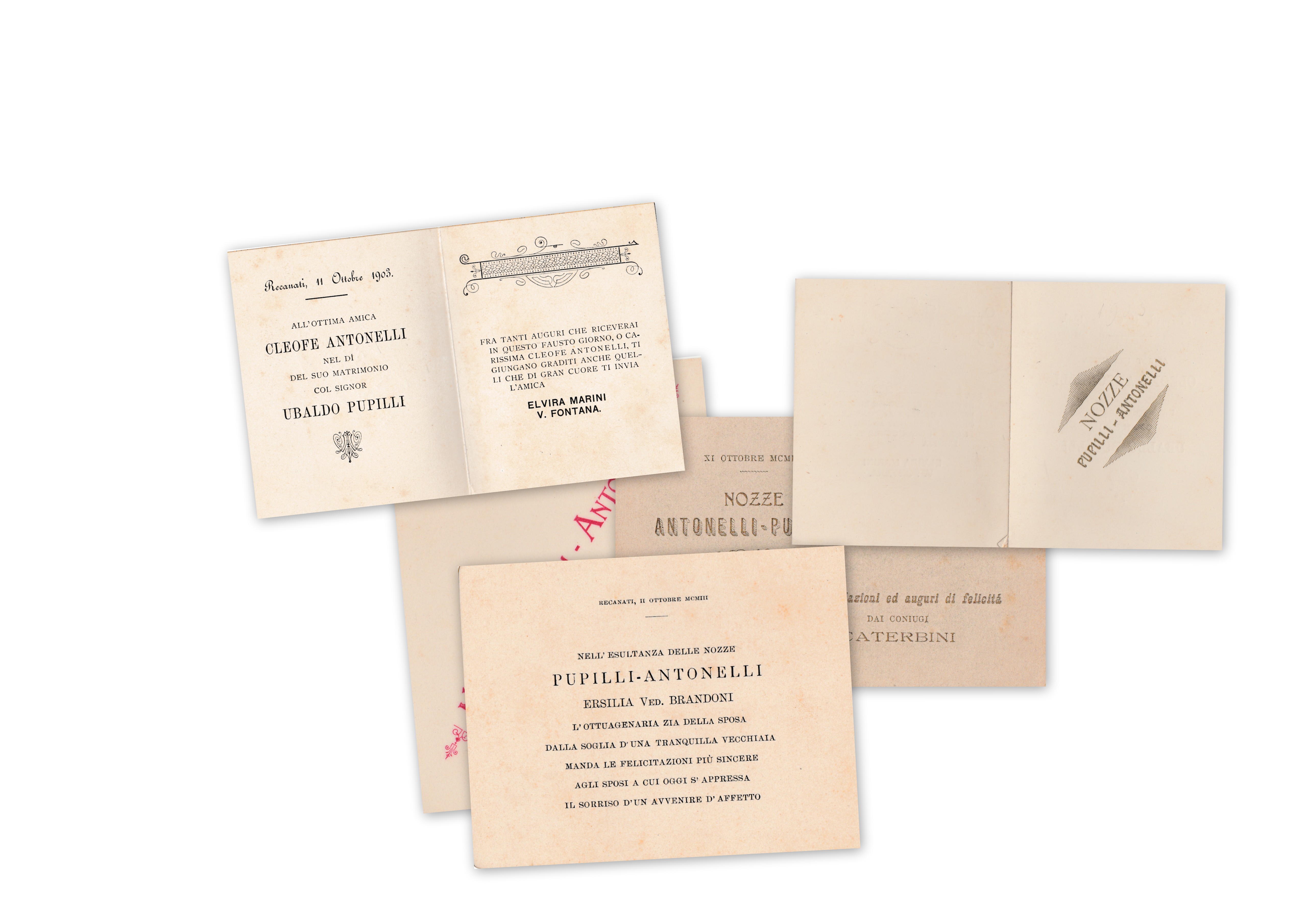 Nozze Cleofe Antonelli E Ubaldo Pupilli Recanati 11 Ottobre 1903
