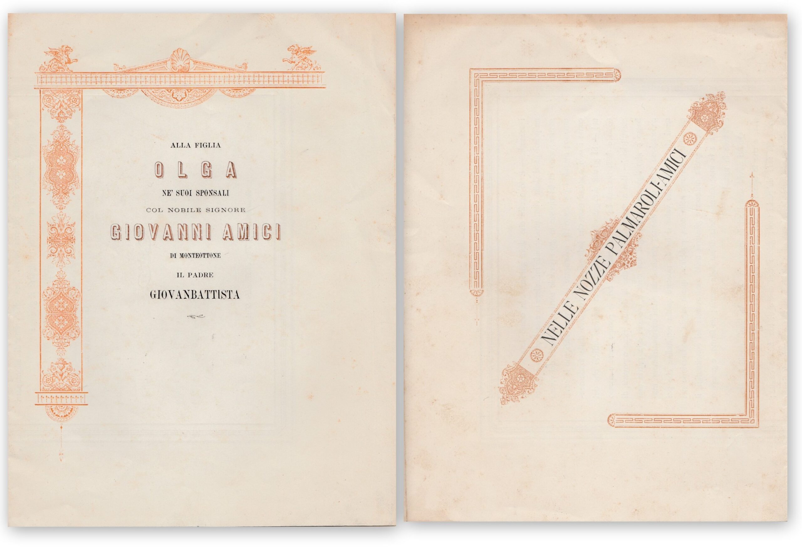 Ode Alle Nozze Palmaroli Amici Recanati Dal Padre 1887