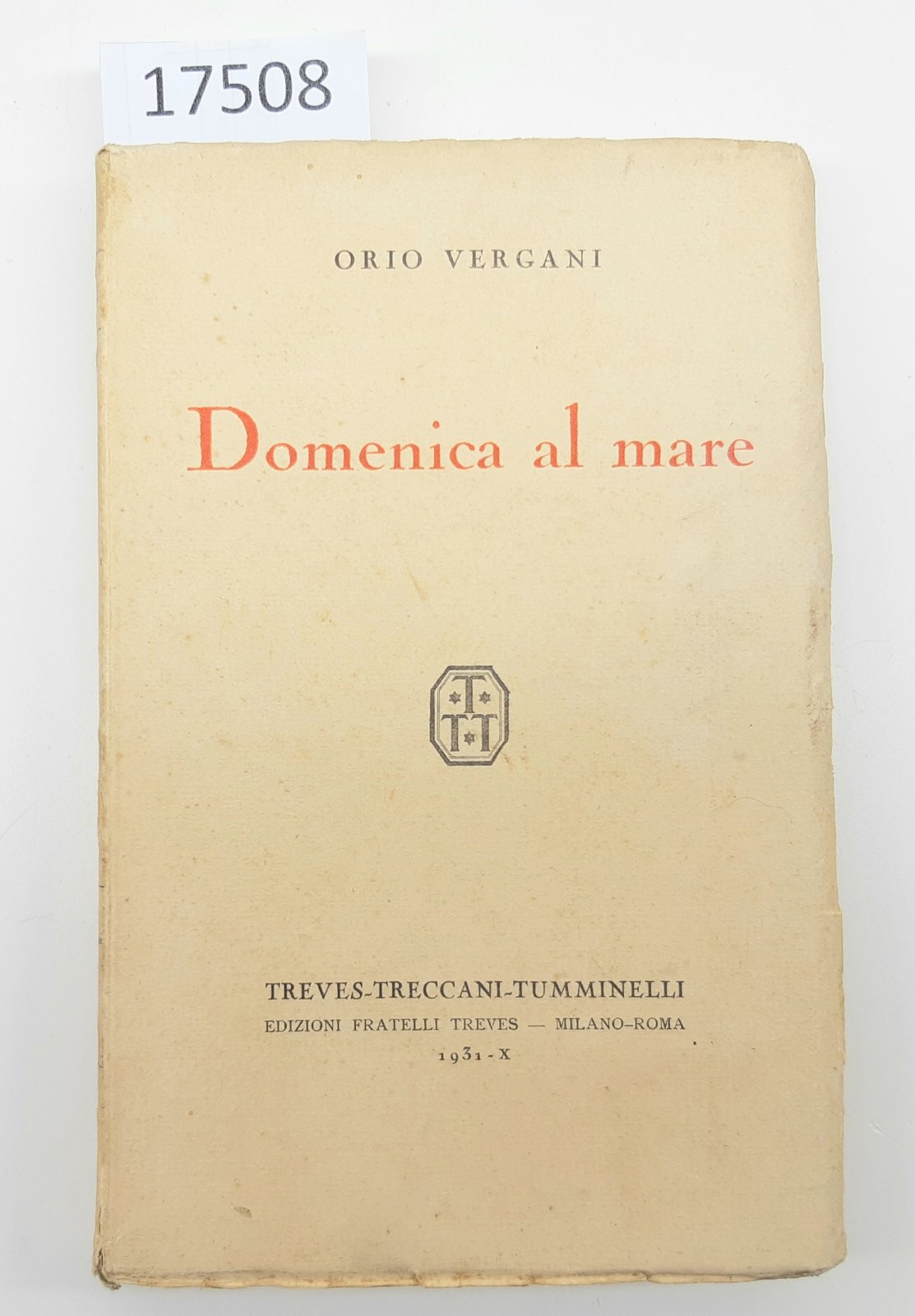 Orio Vergani Domenica al mare Treves 1931