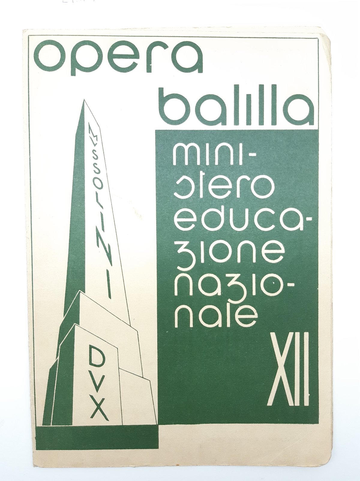 Pagella scolastica opera Balilla Trieste 1934