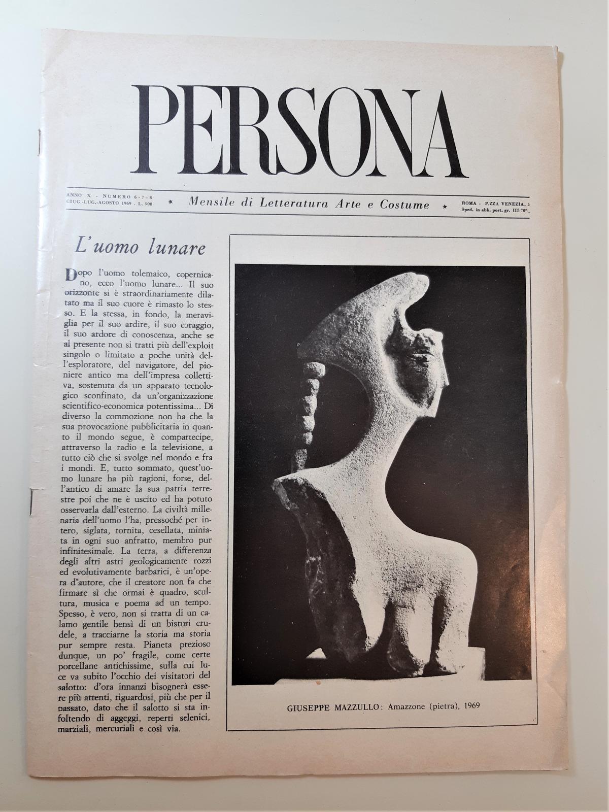 Persona mensile di letteratura arte e costume anno decimo numero …