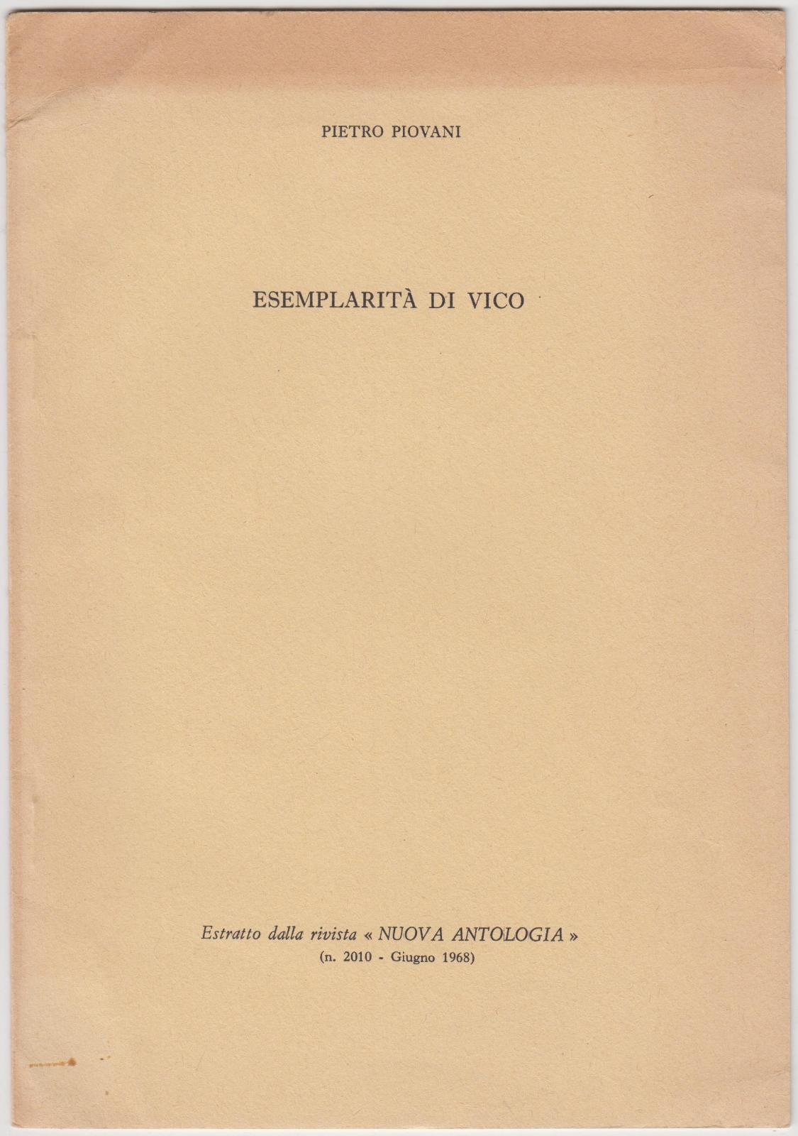 Pietro Piovani esemplarit‡ di Vico 1968