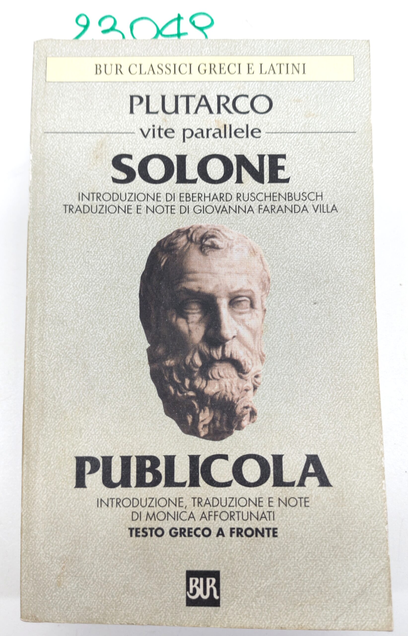 Plutarco Vite parallele Solone Publicola BUR Rizzoli 2° edizione 2000