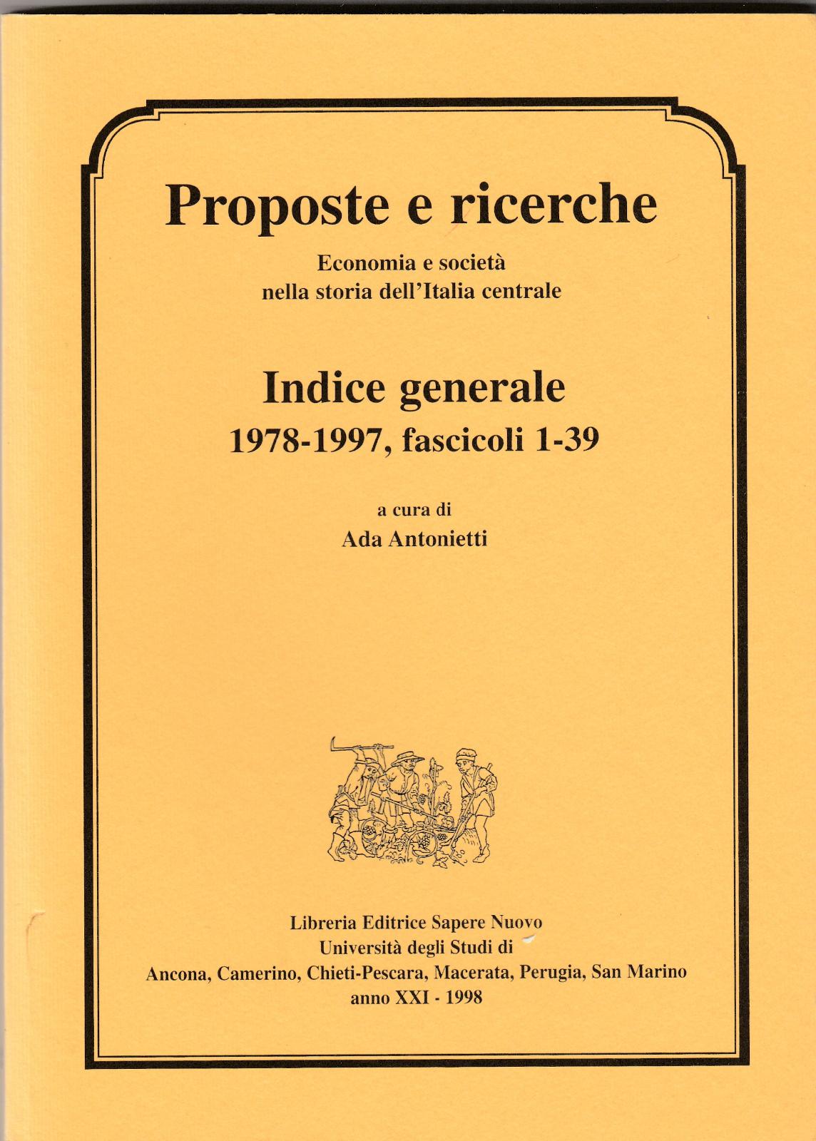 Proposte e ricerche economia e societ‡ nella storia dell'Italia centrale …