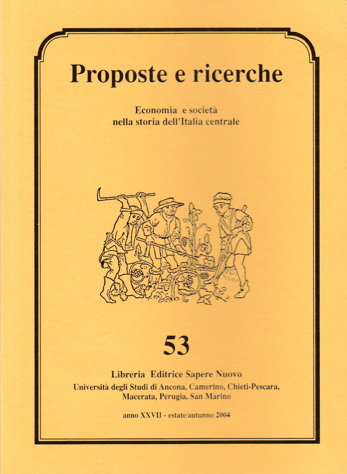 Proposte e ricerche Economia e societ‡ nella storia dell'Italia centrale …