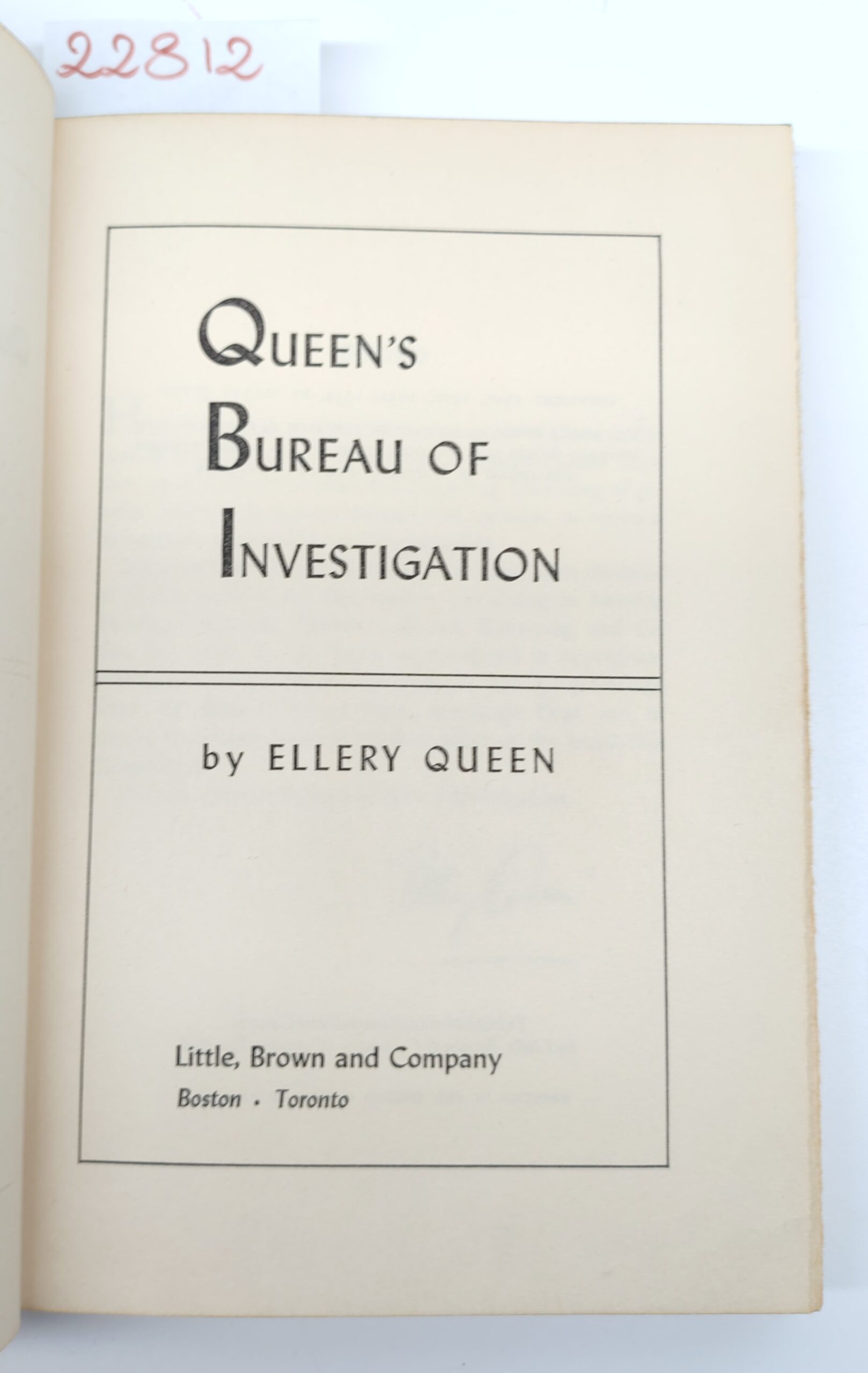 Queen's Bureau of investigation by Ellery Queen Little Brown and …
