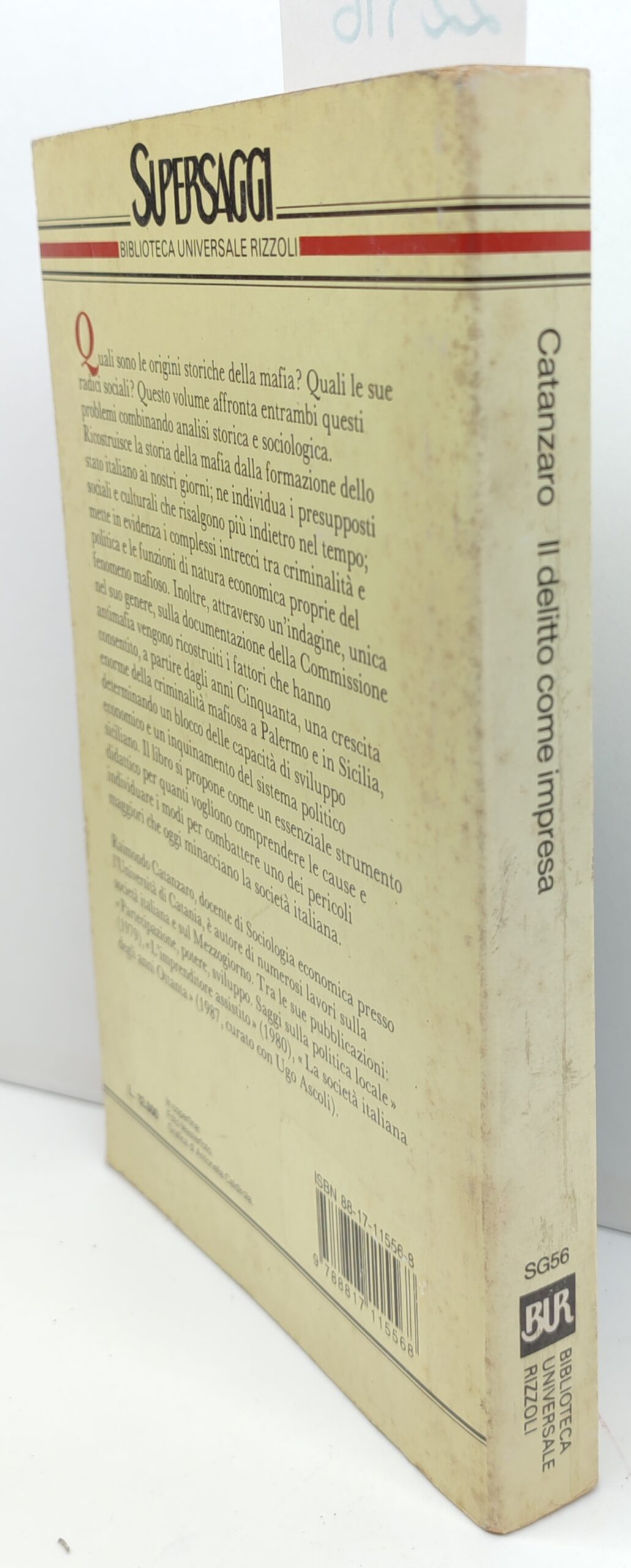 Raimondo Catanzaro Il delitto come impresa Rizzoli 1° edizione 1991