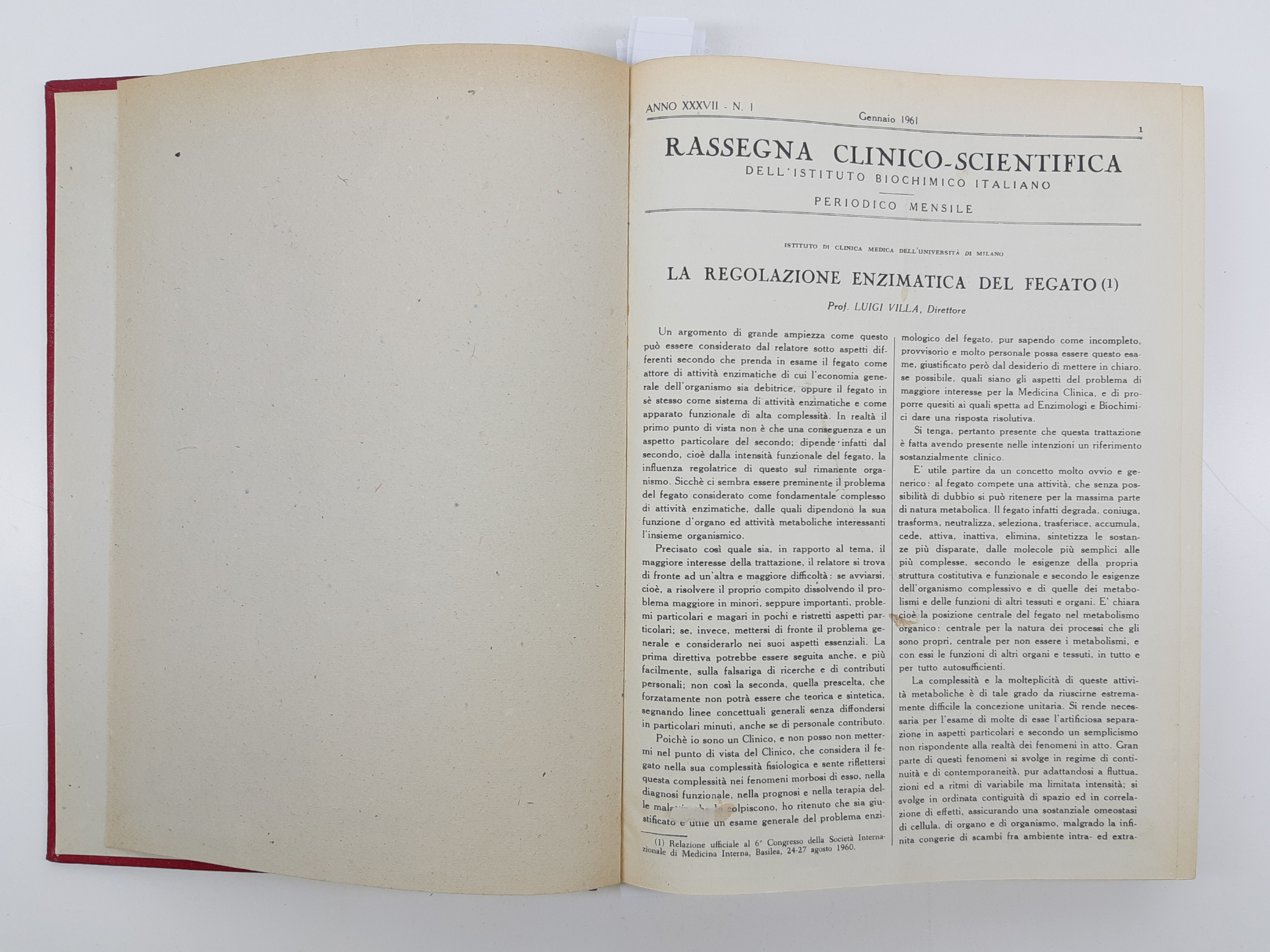 Rassegna clinico-scientifica dell'Istituto Biochimico Italiano annata 1961