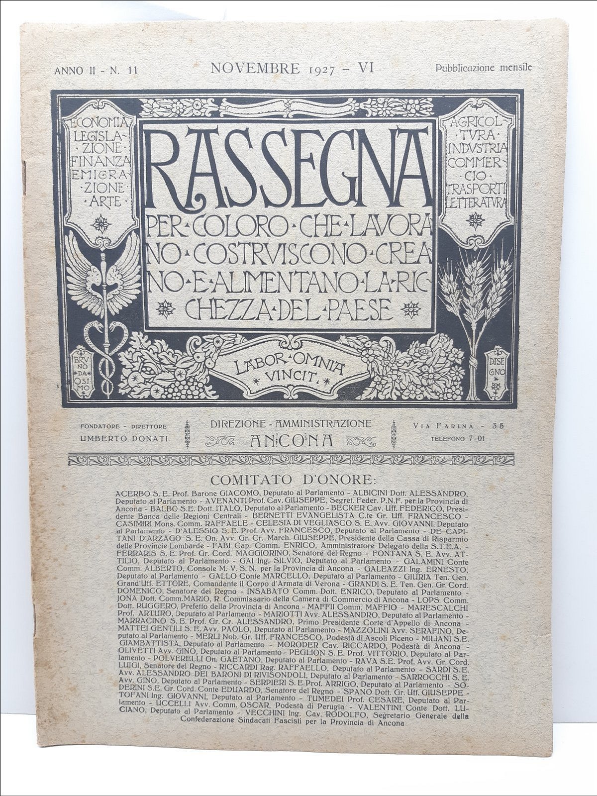 Rassegna per coloro che lavorano anno II numero 11 novembre …