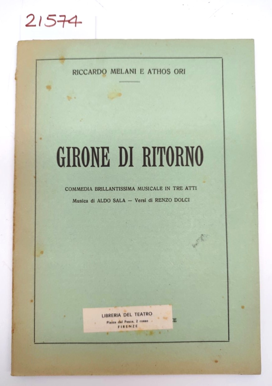 Riccardo Melani e Athos Ori Girone di ritorno commedia Libreria …