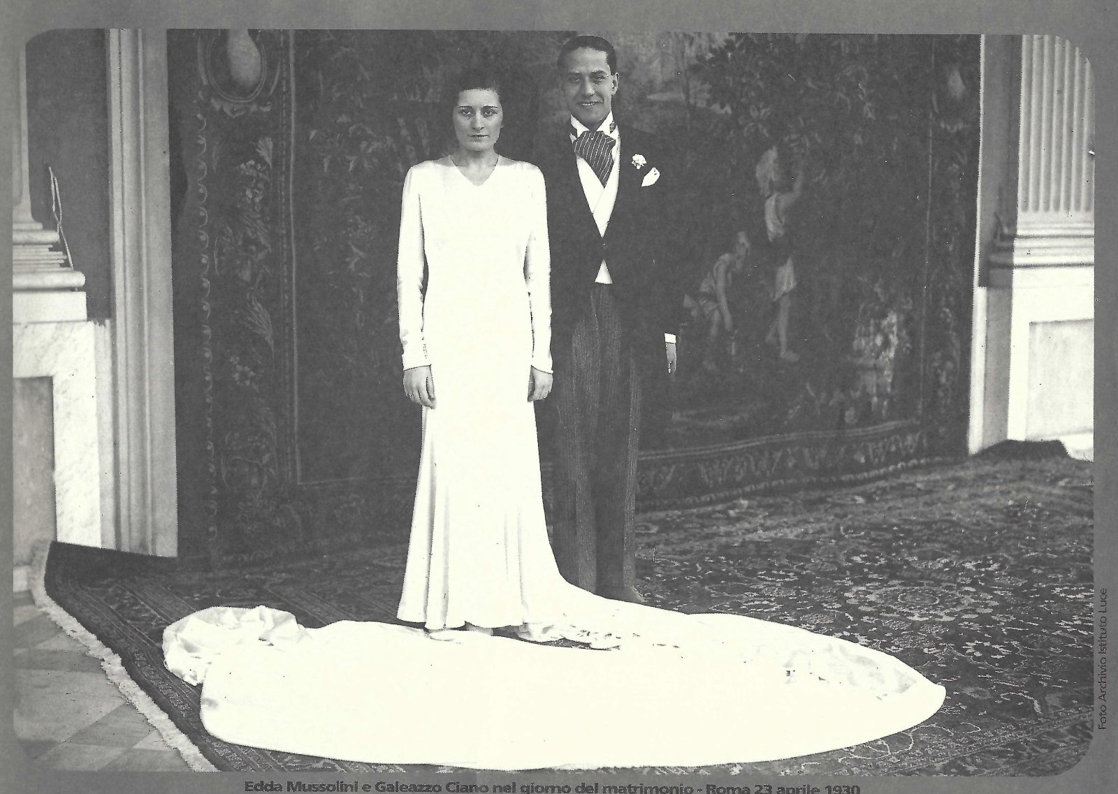 Riproduzione foto Istituto luce Edda Mussolini e Galeazzo Ciano nel …