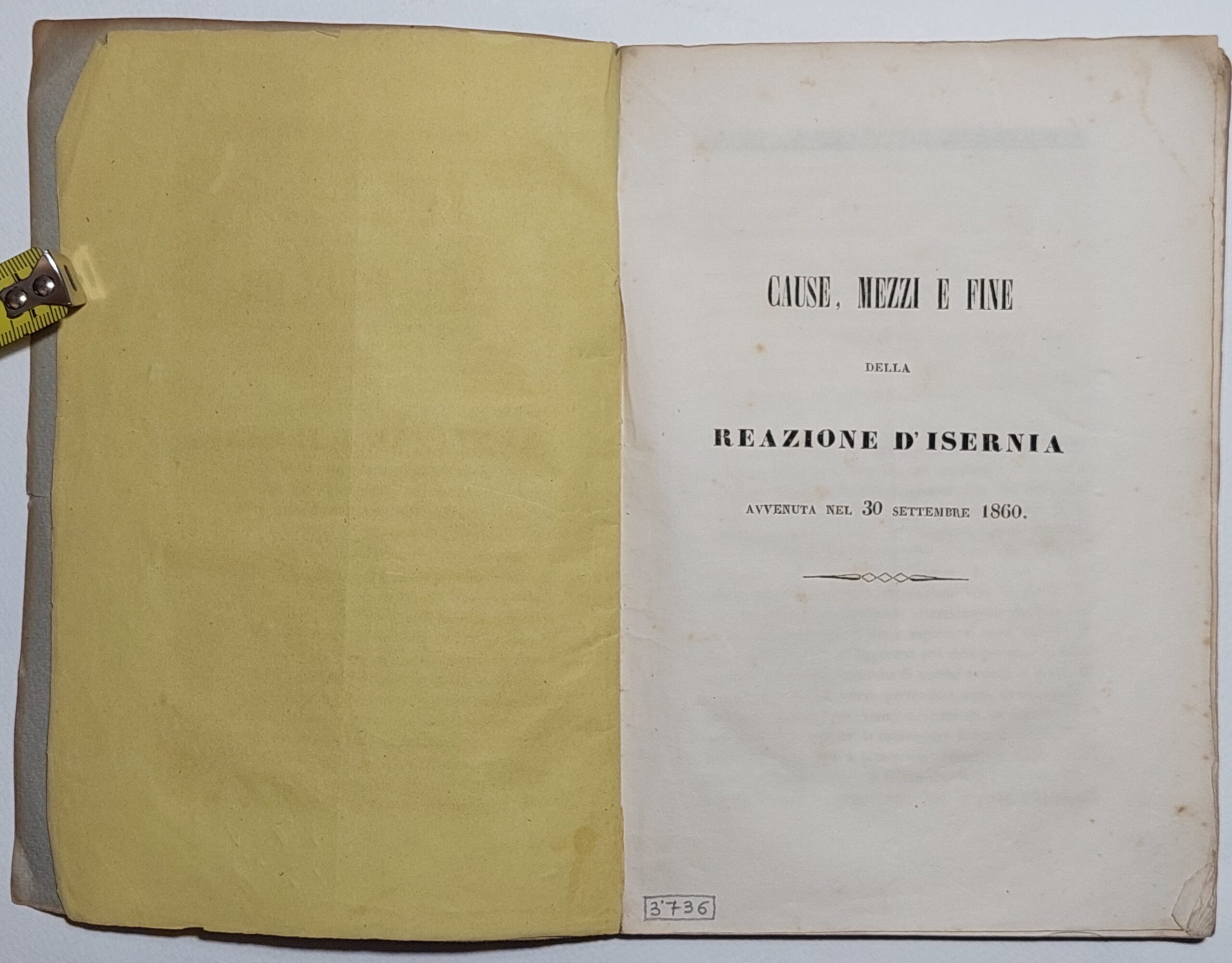 Risorgimento Cause mezzi e fine della reazione di Isernia avvenuta …