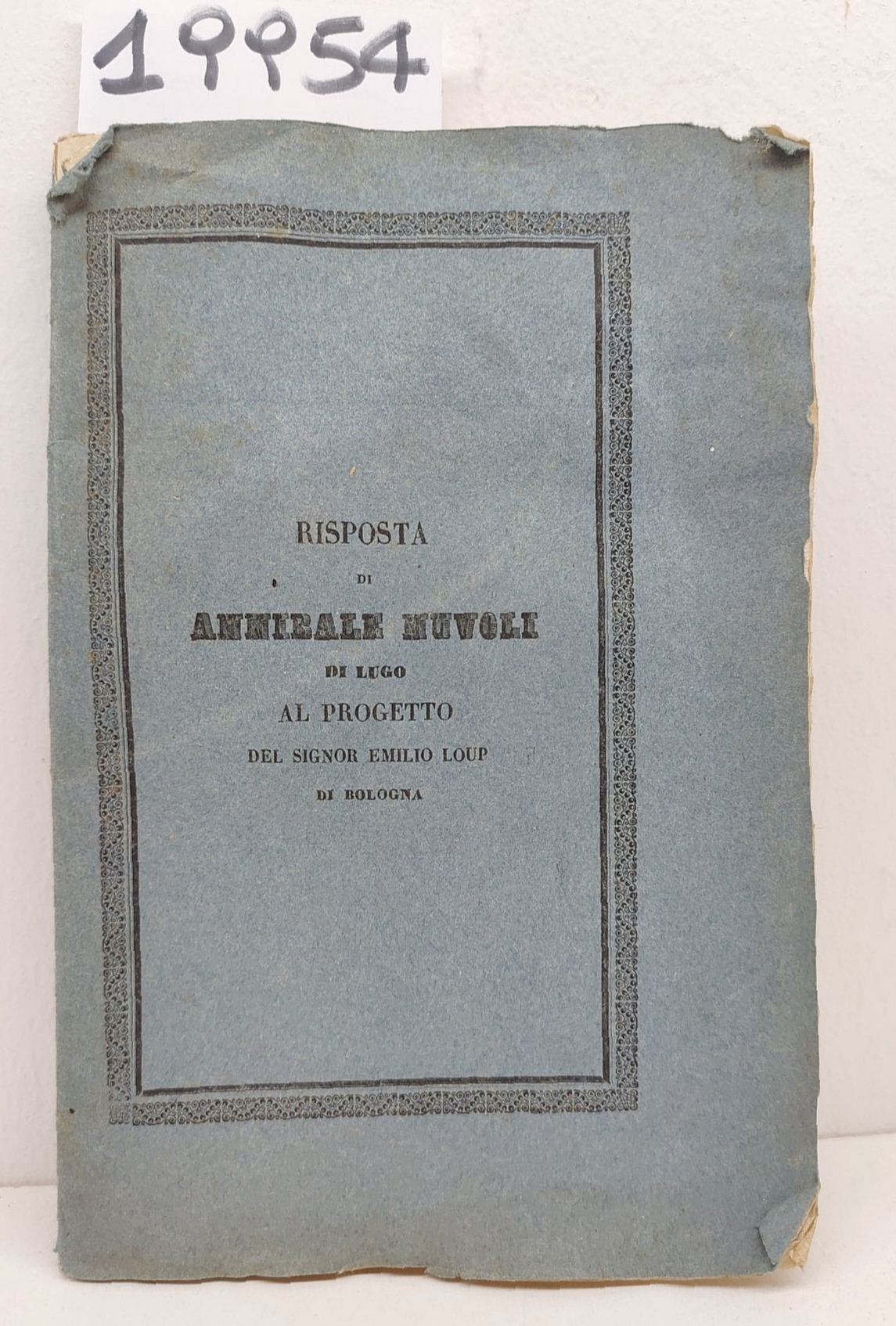 Risposta di Annibale Nuvoli di Lugo al progetto del signor …