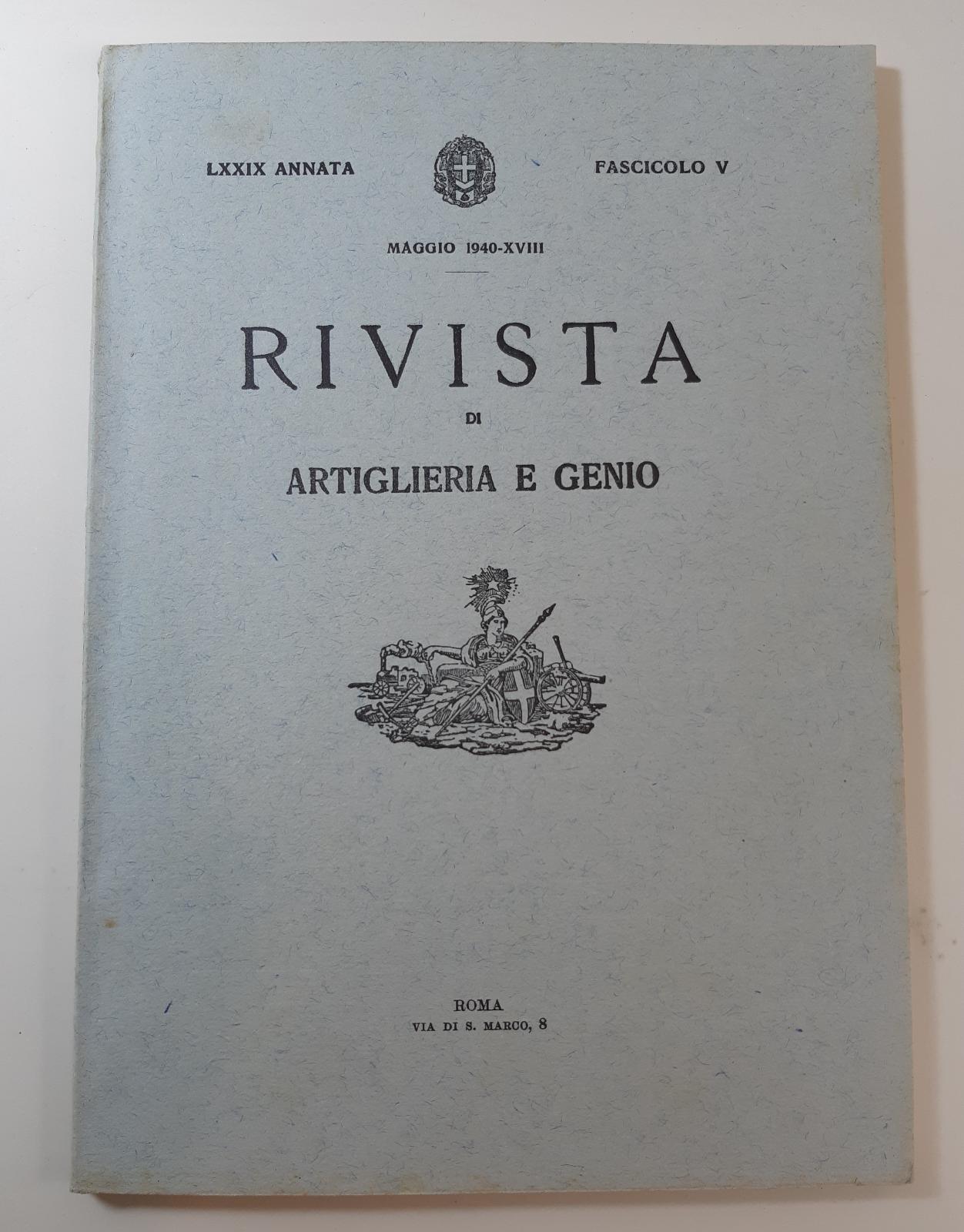 Rivista di artiglieria e genio fascicolo V maggio 1940