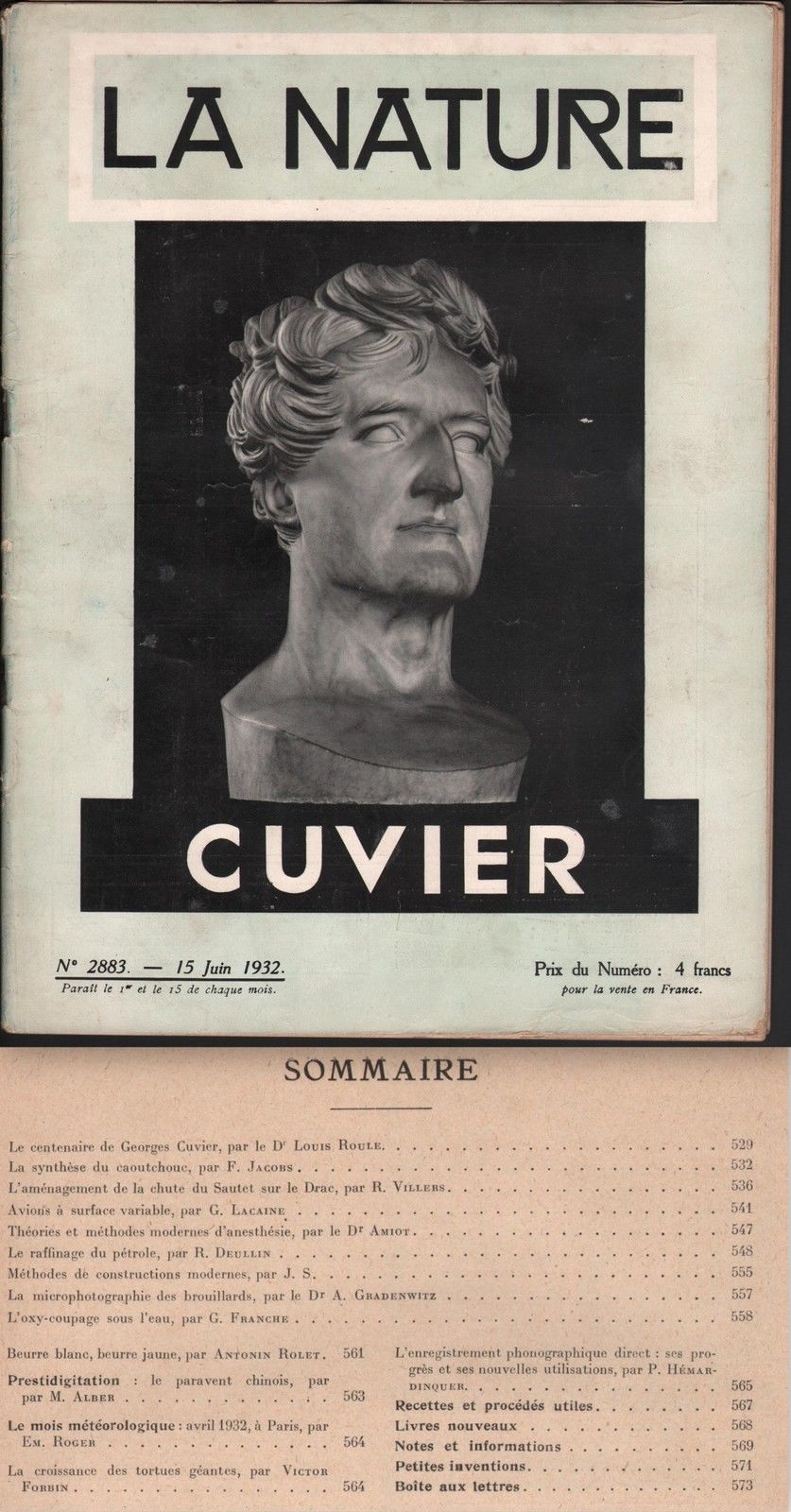 Rivista-Invenzioni-La Nature-Giugno 1932-N.2883-Cuvier-L622