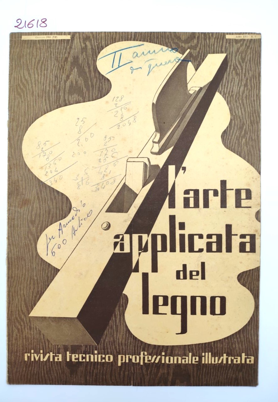 Rivista L'Arte Applicata del Legno Gennaio 1942