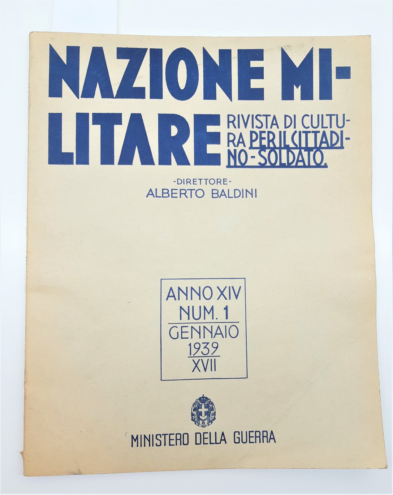 Rivista Nazione militare Alberto Bandini n 1 1939 Ministero della …