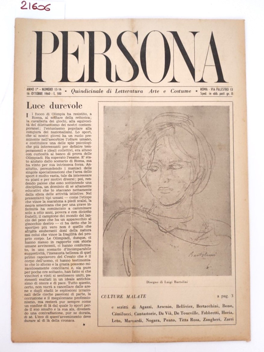Rivista Persona Anno I N 13-14 Ottobre 1960 Arte e …