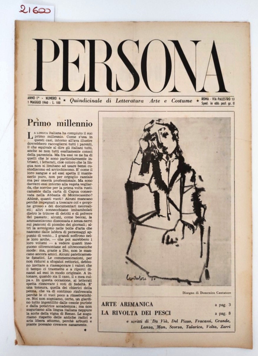 Rivista PERSONA Anno I n.4 1 Maggio 1960 quindicinale di …
