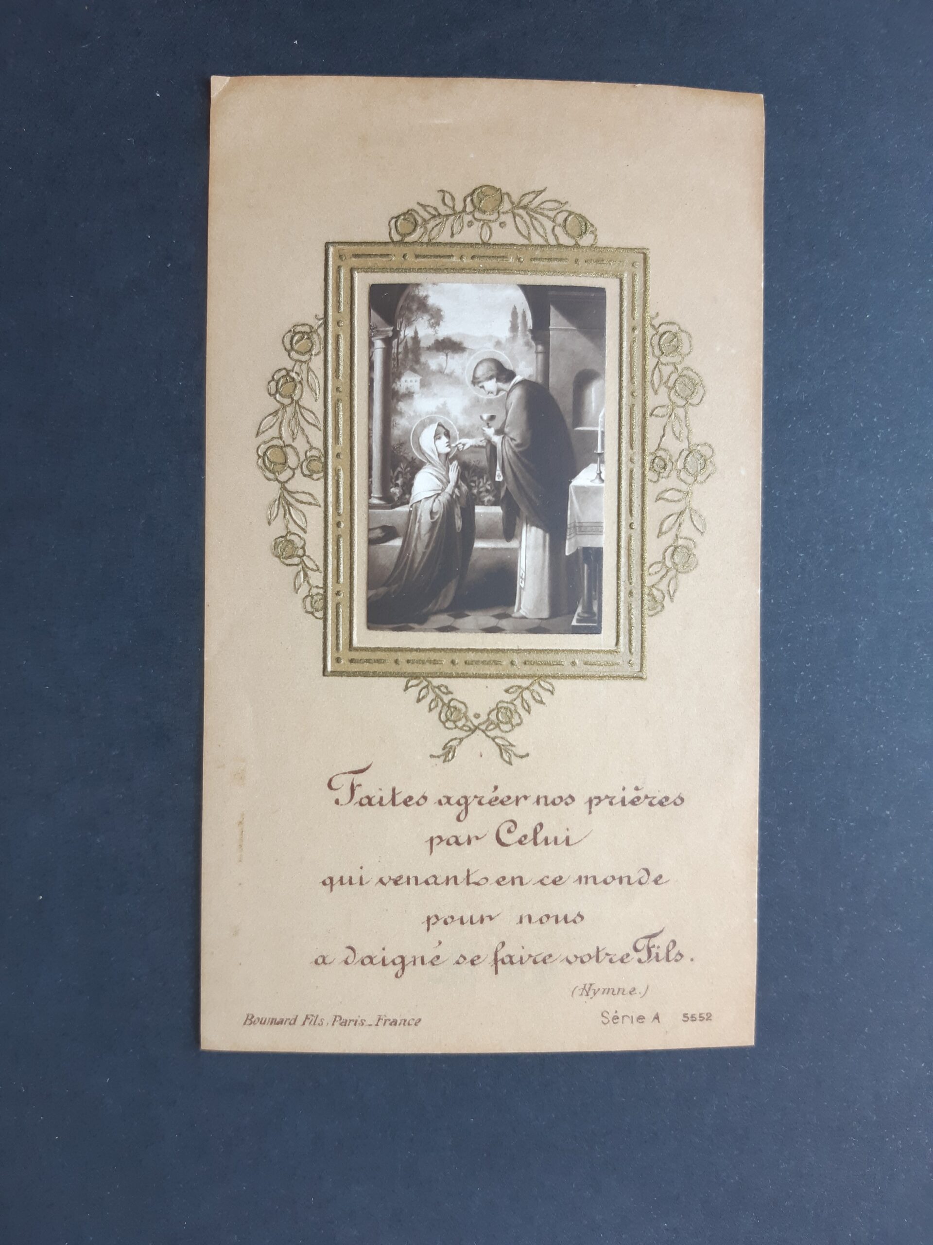 Santino Boumard Fils. serie A 5652 L'eucarestia holy card
