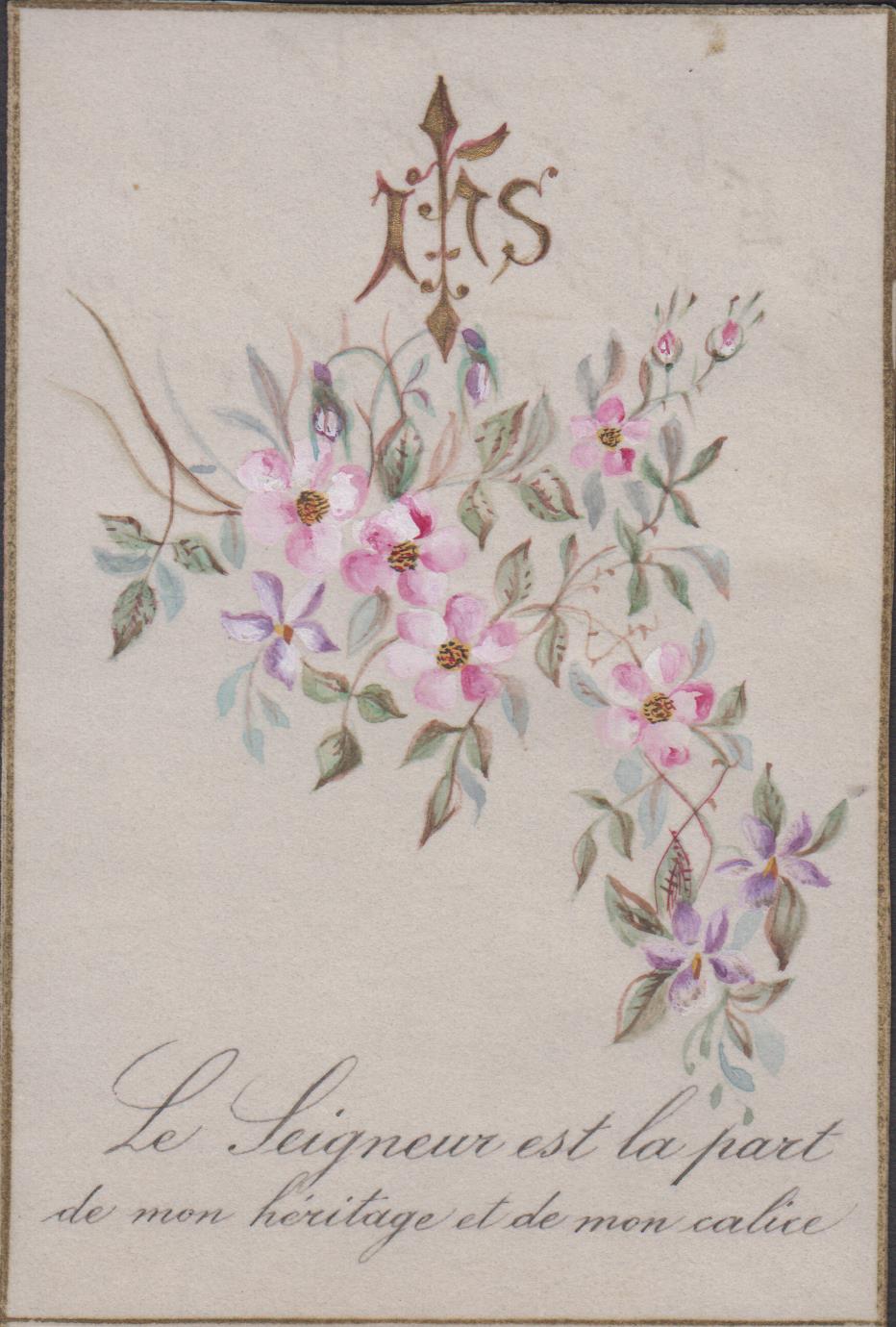 Santino Canivet Holy card Gesù manoscritto 1911