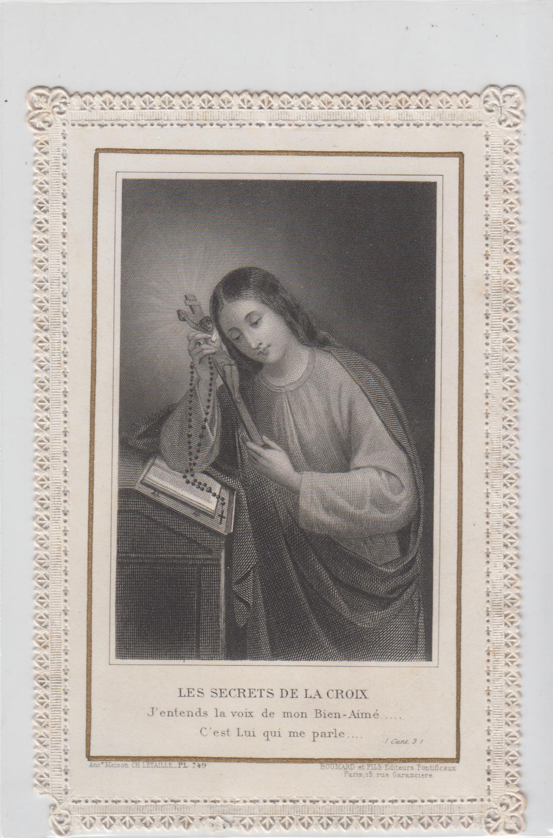 Santino canivet Holy card image pieuse Le droit Chemin La …