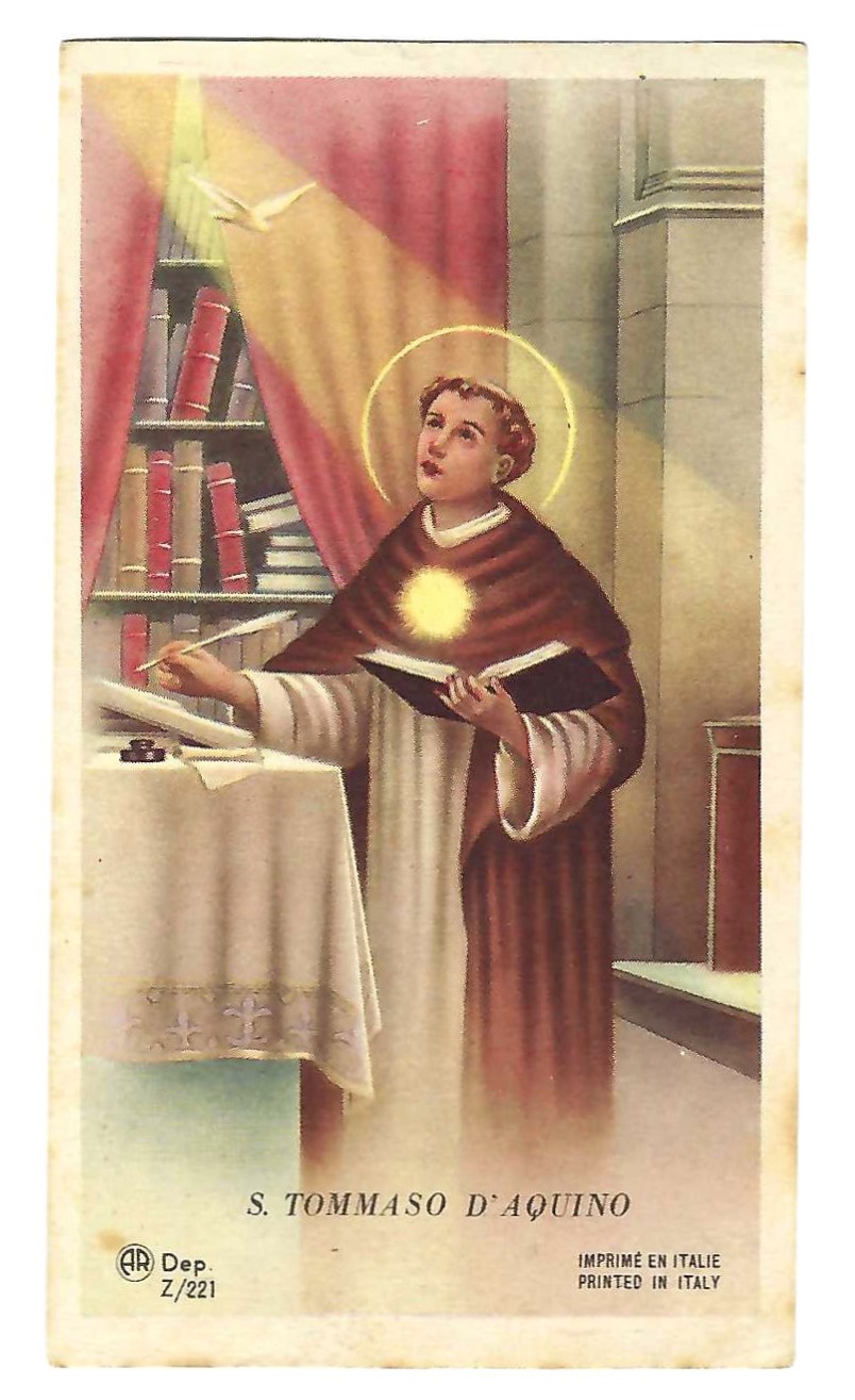 Santino canivet holy card image pieuse S. Tommaso D'Aquino n. …