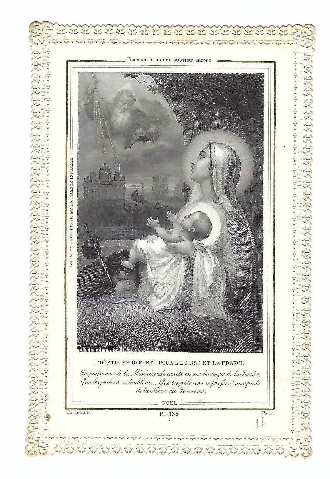 Santino canivet Holy card L' Hostie Sainte offerte pour l'Eglise …