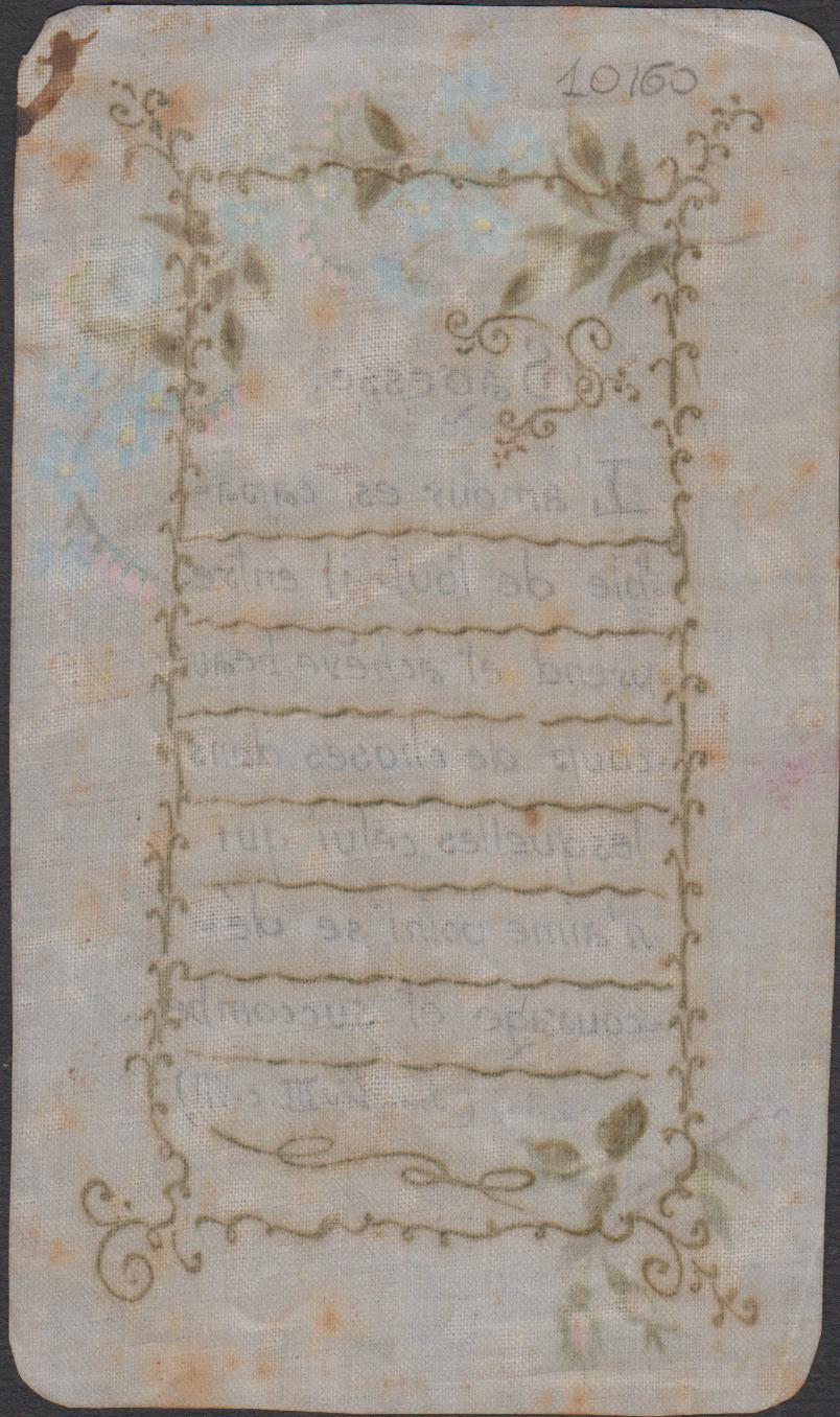 Santino Canivet Holy card manoscritto 1920 c.a.
