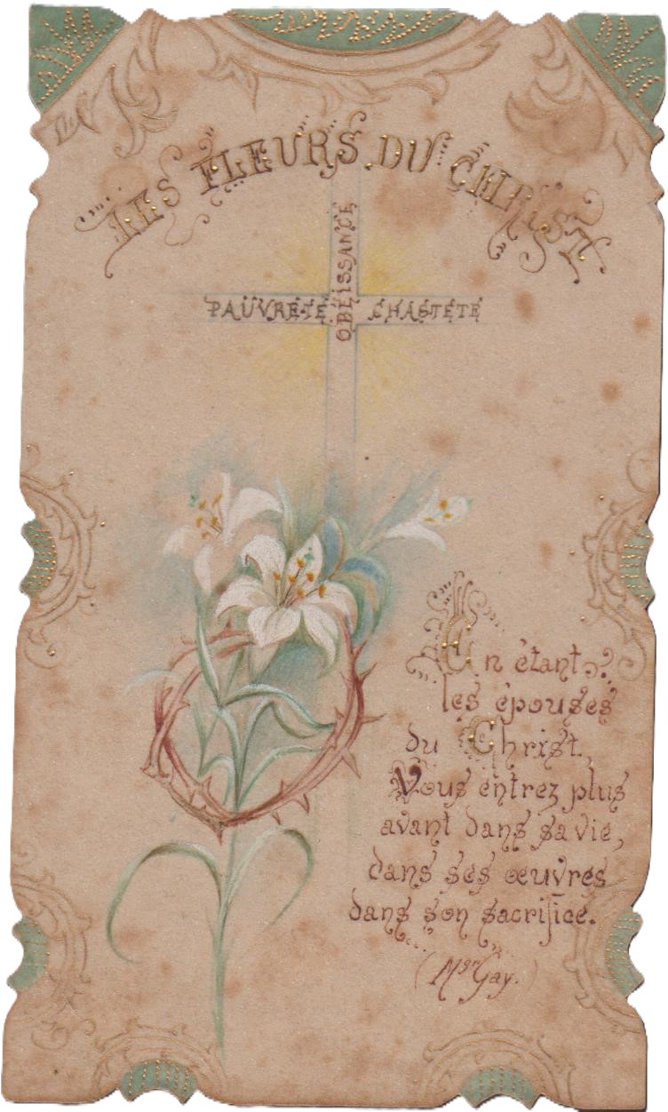 Santino Canivet Holy card manufatto con Croce e corona di …