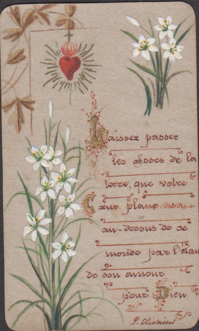 Santino Canivet Holy card Sacro cuore di Gesù 1900 c.a.