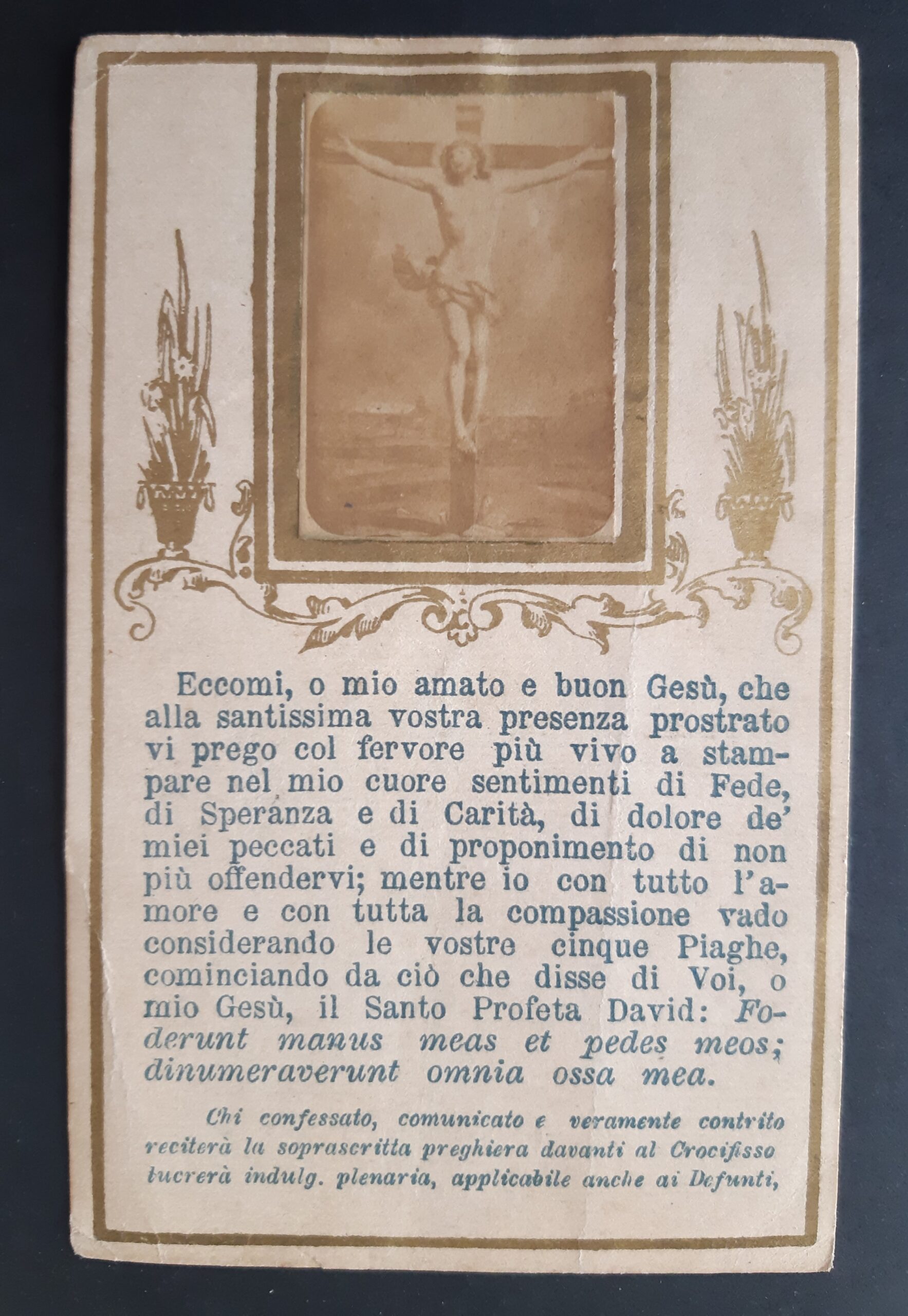 Santino Crocifisso con indulgenza plenaria immagine applicata