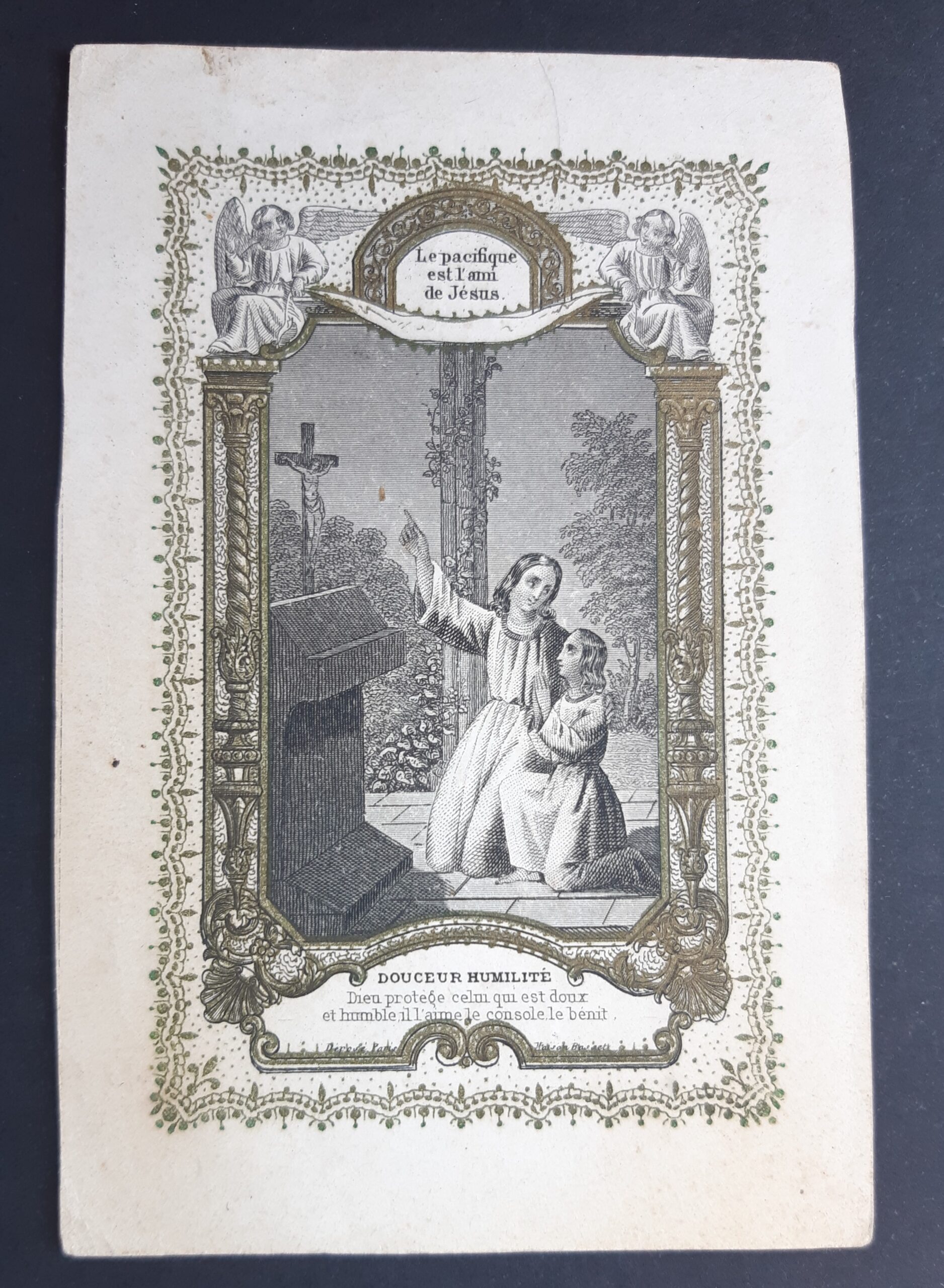 Santino Douceur Humiltè Maison Basset 1890 c.a. Holy card