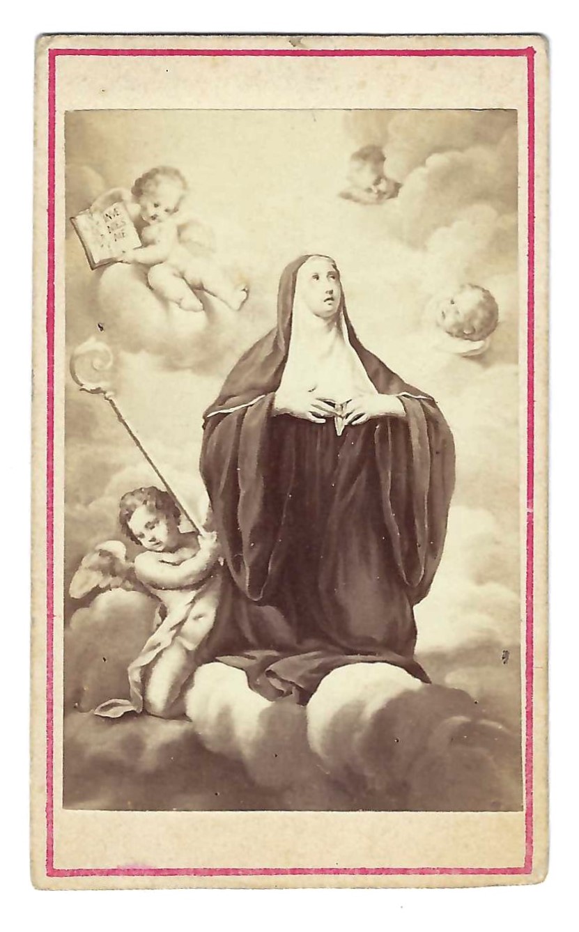 Santino foto cdv albumina Santa Chiara in estasi anonimo