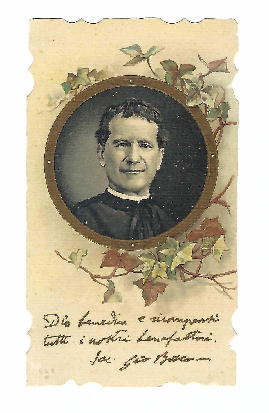 Santino fustellato cromolito holy card Venerabile Giovanni Bosco SLEM
