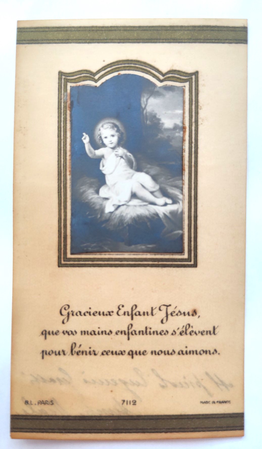 Santino Gesù bambino B. L. 7112 Paris immagine applicata