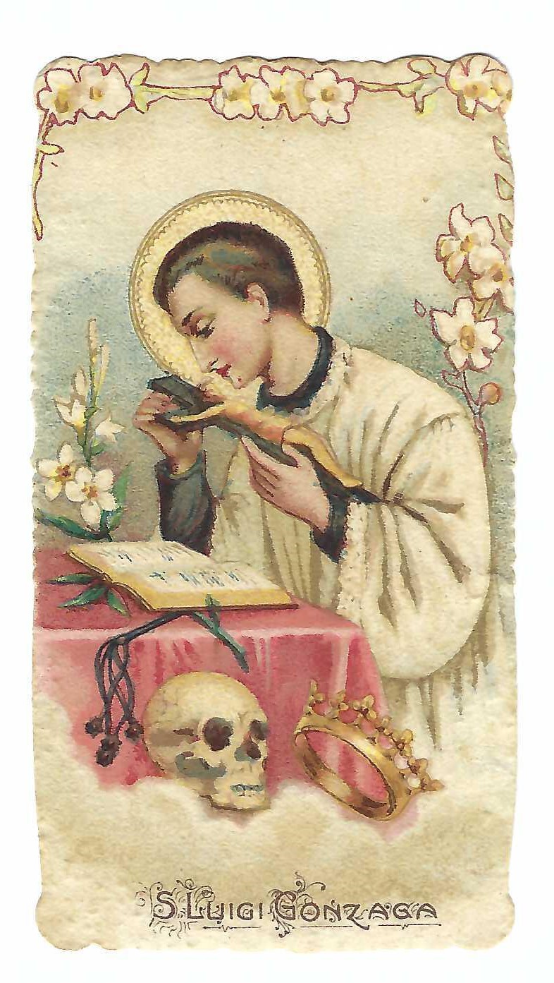 Santino holy card cromolito S. Luigi Gonzaga