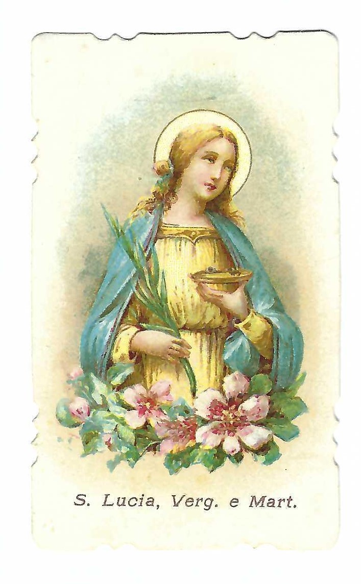 Santino holy card cromolitografia S. Lucia Vergine e martire