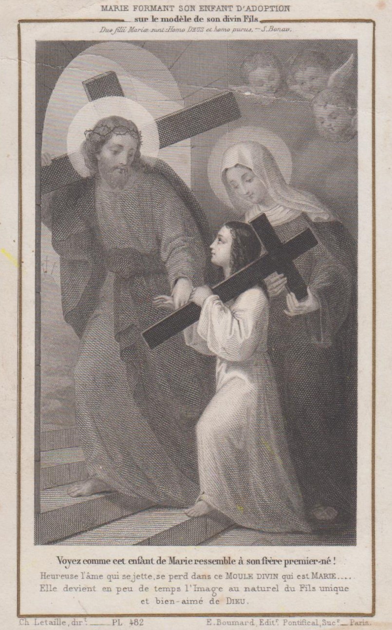 Santino holy card Gesù Maria e la croce Letaille PL …