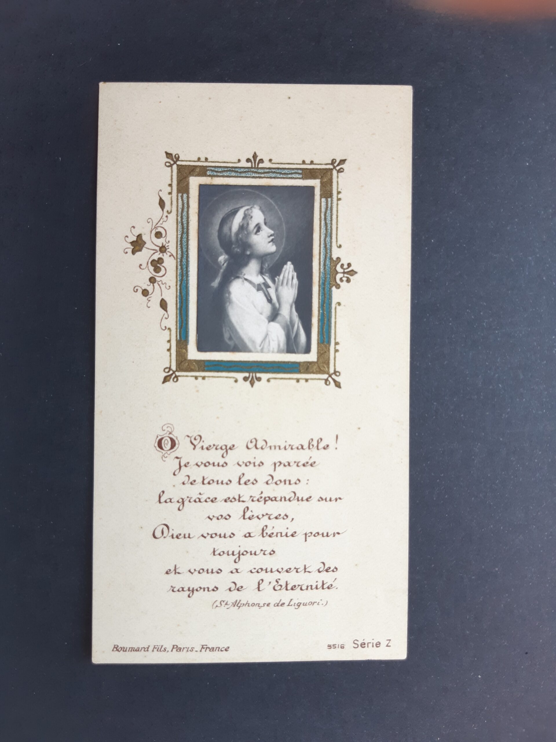Santino holy card Preghiera alla Vergine Maria Bounard Fils. serie …