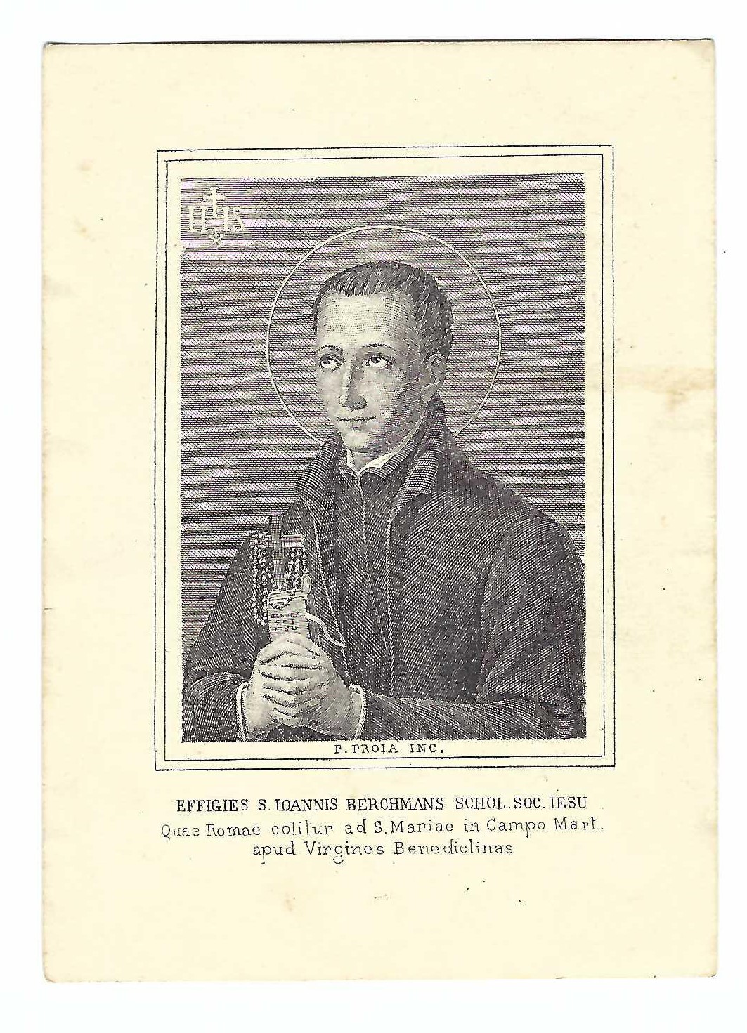 Santino holy cca litografia S. Giovanni Berchmans