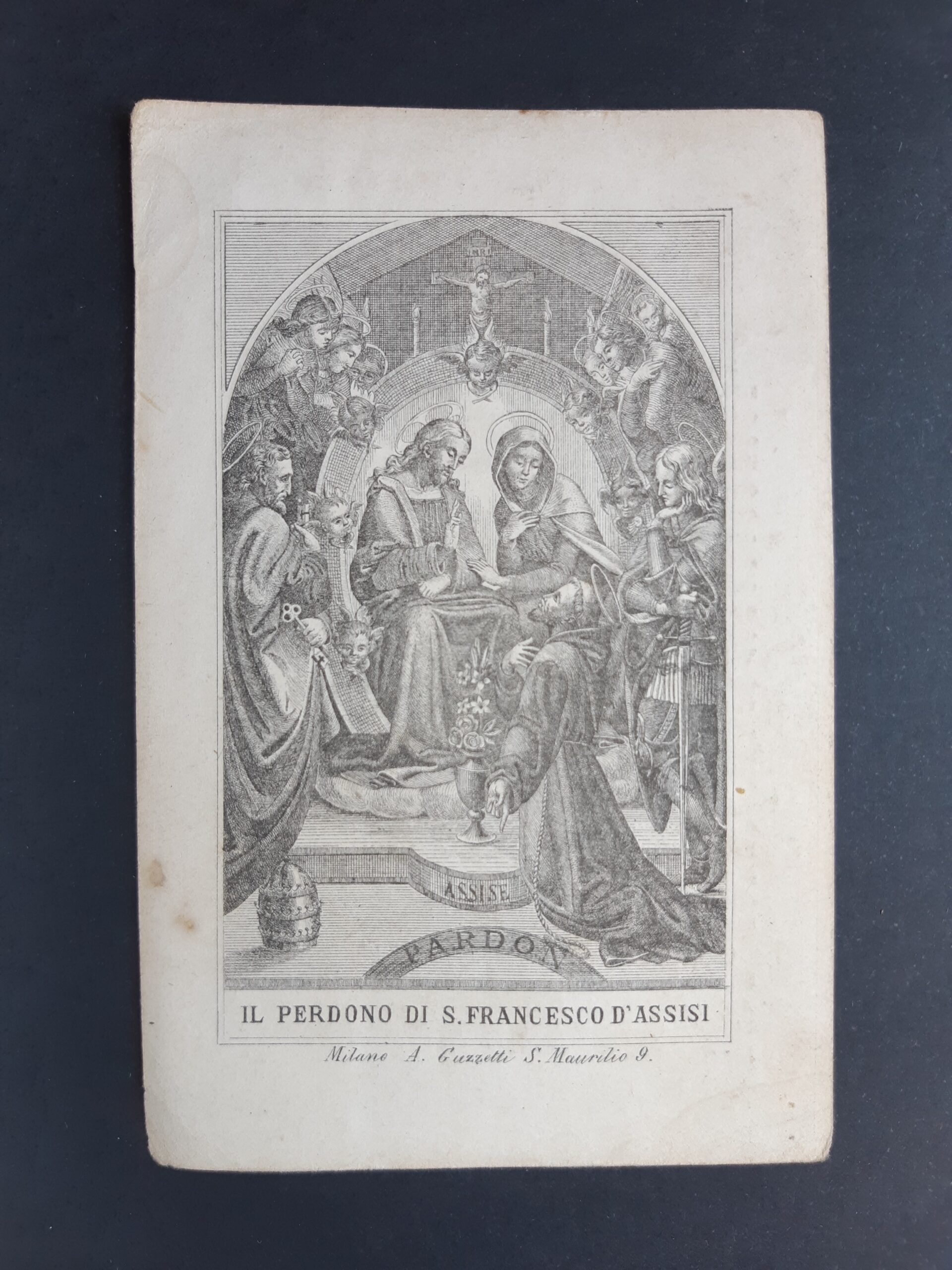 Santino Il perdono di S. Francesco d'Assisi Guzzetti holy card